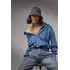 Джинсовая рубашка женская на пуговицах - синий цвет, L (есть размеры)