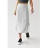 Атласная юбка миди с боковым разрезом - серый цвет, 42р (есть размеры)