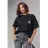 Женская футболка oversize с вышивкой - черный цвет, L (есть размеры)