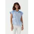 Женская рубашка с резинкой на талии - голубой цвет, L (есть размеры)