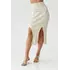 Трикотажная юбка миди с разрезами - кремовый цвет, L (есть размеры)