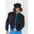Женская куртка-бомбер с накладными карманами - черный цвет, L (есть размеры)