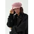 Женская кепи из кашемира с косичкой - розовый цвет, L (есть размеры)