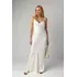 Атласное платье макси в бельевом стиле - молочный цвет, XS (есть размеры)