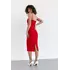 Платье миди приталенного кроя на бретелях Fame istanbul - красный цвет, M (есть размеры)
