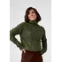 Женский свитер из крупной вязки в косичку - хаки цвет, L (есть размеры)