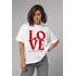 Женская хлопковая футболка с надписью LOVE - белый цвет, L (есть размеры)